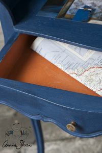 Napoleonic Blue Annie Sloan Chalk Paint Furniture Texture Close-Up