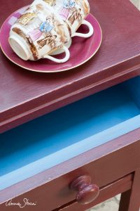 Primer Red Annie Sloan Chalk Paint Furniture Texture Close-Up